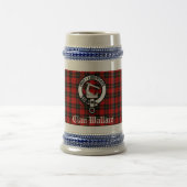 Clan Wallace Crest Badge en Tartan Bierpul (Center)