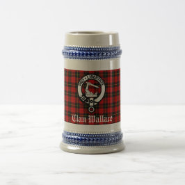 Clan Wallace Crest Badge en Tartan Bierpul