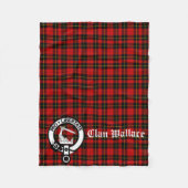 Clan Wallace Crest Badge en Tartan Fleece Deken (Voorkant)
