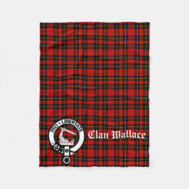 Clan Wallace Crest Badge en Tartan Fleece Deken