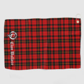 Clan Wallace Crest Badge en Tartan Golfhanddoek (Horizontaal)