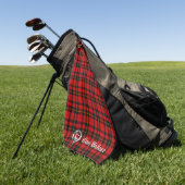 Clan Wallace Crest Badge en Tartan Golfhanddoek (Groen)