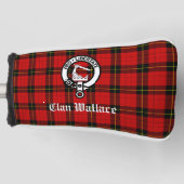 Clan Wallace Crest Badge en Tartan Golfheadcover (Voorkant)