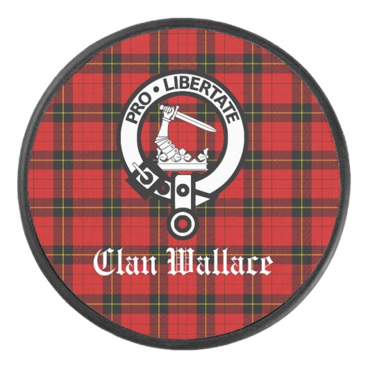 Clan Wallace Crest Badge en Tartan Hockey Puck (Voorkant)