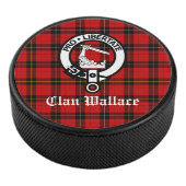 Clan Wallace Crest Badge en Tartan Hockey Puck (3/4)