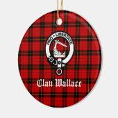 Clan Wallace Crest Badge en Tartan Keramisch Ornament (Links)