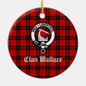 Clan Wallace Crest Badge en Tartan Keramisch Ornament (Achterkant)