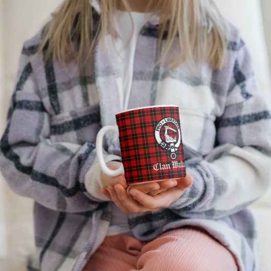Clan Wallace Crest Badge en Tartan Koffiemok