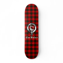 Clan Wallace Crest Badge en Tartan