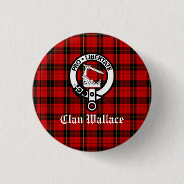 Clan Wallace Crest Badge en Tartan Ronde Button 3,2 Cm