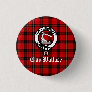 Clan Wallace Crest Badge en Tartan Ronde Button 3,2 Cm