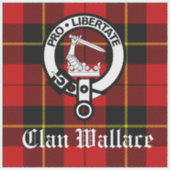 Clan Wallace Crest Badge en Tartan Sticker (Voorkant)