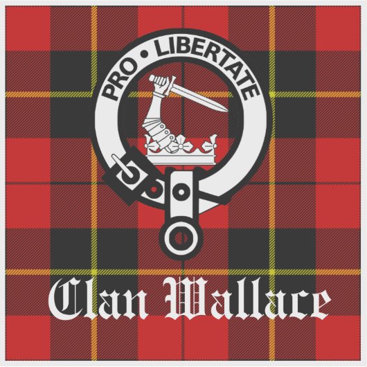 Clan Wallace Crest Badge en Tartan Sticker (Voorkant)