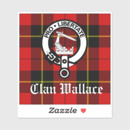 Clan Wallace Crest Badge en Tartan Sticker