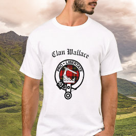 Clan Wallace Crest Badge en Tartan T-shirt