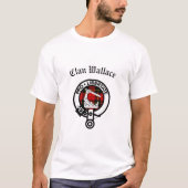 Clan Wallace Crest Badge en Tartan T-shirt (Voorkant)
