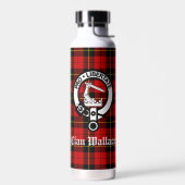 Clan Wallace Crest Badge en Tartan Waterfles (Links)
