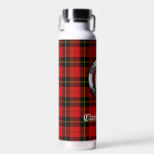 Clan Wallace Crest Badge en Tartan Waterfles (Voorkant)