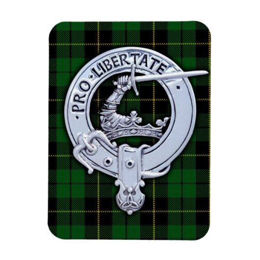 Clan Wallace Crest & Hunting Tartan Magneet (Verticaal)