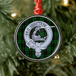 Clan Wallace Crest & Hunting Tartan Metalen Ornament