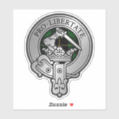 Clan Wallace Crest & Hunting Tartan Sticker (Vel)