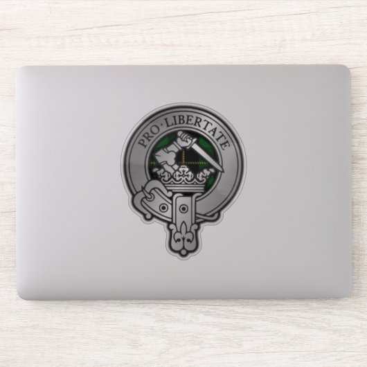 Clan Wallace Crest & Hunting Tartan Sticker (Computer)