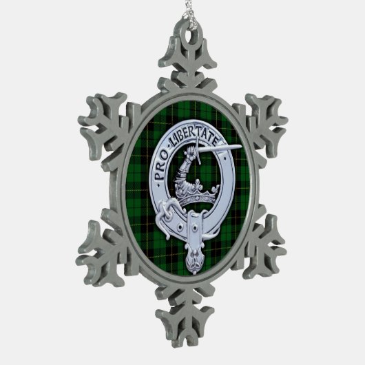 Clan Wallace Crest & Hunting Tartan Tin Sneeuwvlok Ornament (Links)
