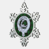 Clan Wallace Crest & Hunting Tartan Tin Sneeuwvlok Ornament (Rechts)