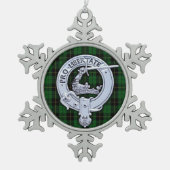 Clan Wallace Crest & Hunting Tartan Tin Sneeuwvlok Ornament (Voorkant)