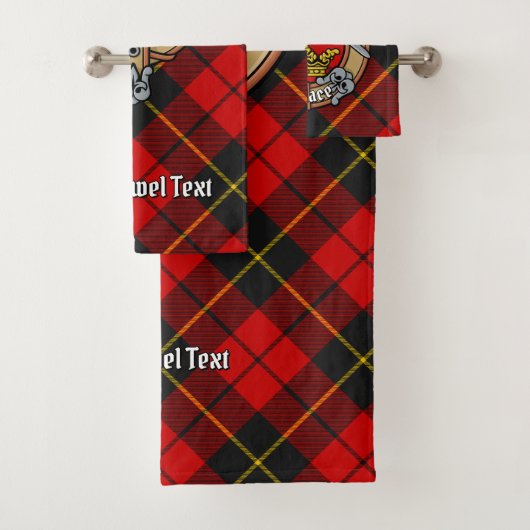 Clan Wallace Crest over Tartan Bad Handdoek (Insitu)