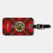 Clan Wallace Crest over Tartan Bagagelabel (Voorkant horizontaal)