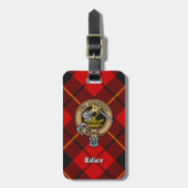 Clan Wallace Crest over Tartan Bagagelabel (Voorkant verticaal)