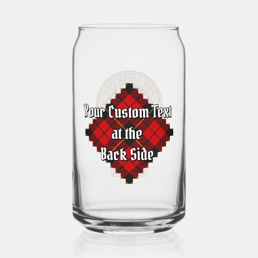 Clan Wallace Crest over Tartan Blikvorm Glas (Achterkant)