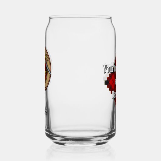 Clan Wallace Crest over Tartan Blikvorm Glas (Links)