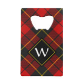 Clan Wallace Crest over Tartan Creditkaart Flessenopener (Voorkant)