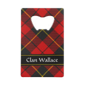 Clan Wallace Crest over Tartan Creditkaart Flessenopener (Achterkant)