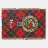 Clan Wallace Crest over tartan Deken (Voorkant)