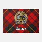 Clan Wallace Crest over Tartan Deurmat (Voorkant)
