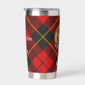 Clan Wallace Crest over Tartan Geïsoleerde Drinkbeker (Rechts)