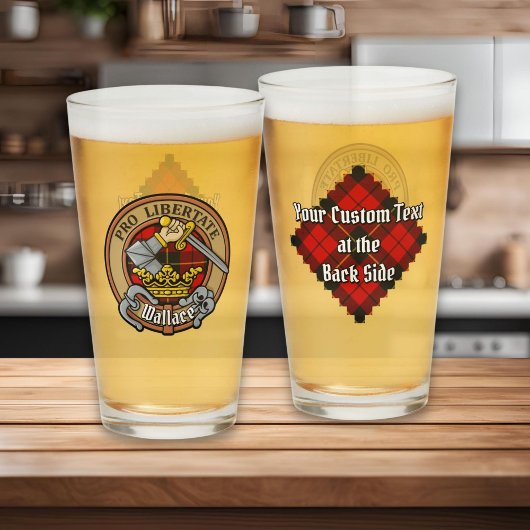 Clan Wallace Crest over Tartan Glas