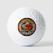 Clan Wallace Crest over Tartan Golfballen (Voorkant)