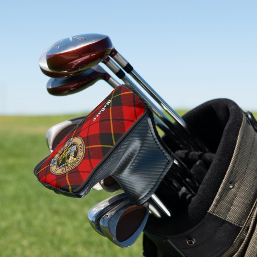 Clan Wallace Crest over Tartan Golfheadcover (Insitu)