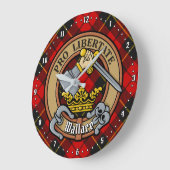 Clan Wallace Crest over Tartan Grote Klok (Hoek)