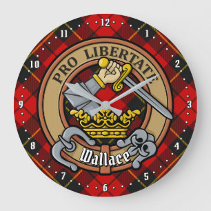 Clan Wallace Crest over Tartan Grote Klok