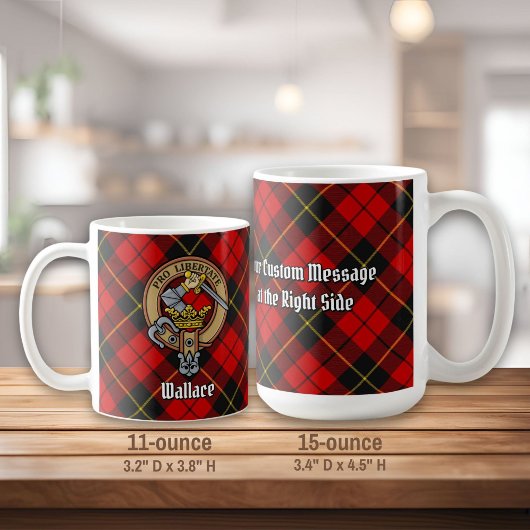 Clan Wallace Crest over Tartan Koffiemok