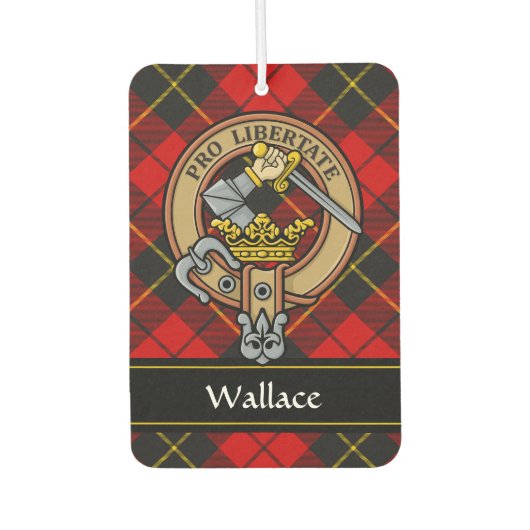 Clan Wallace Crest over Tartan Luchtverfrisser (Voorkant)