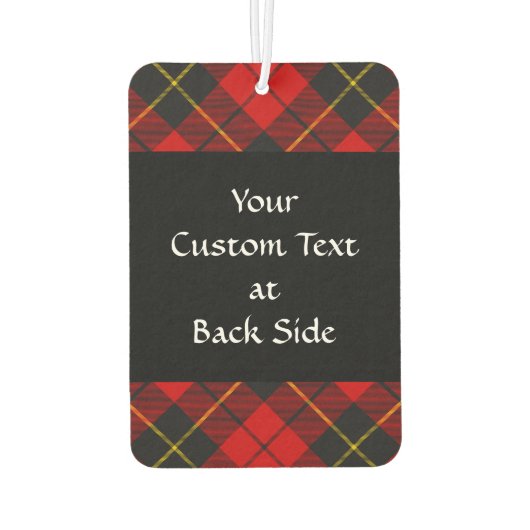 Clan Wallace Crest over Tartan Luchtverfrisser (Achterkant)