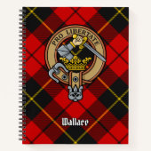 Clan Wallace Crest over Tartan Notitieboek (Voorkant)