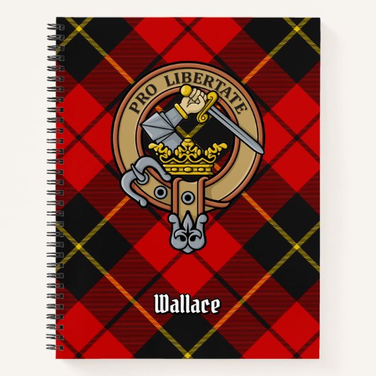 Clan Wallace Crest over Tartan Notitieboek (Voorkant)
