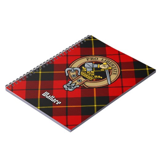 Clan Wallace Crest over Tartan Notitieboek (Linkerzijde)